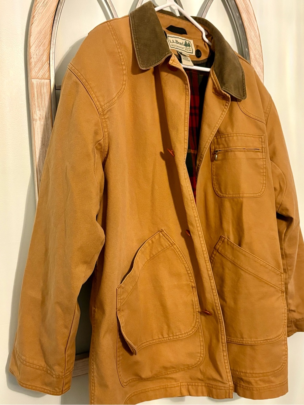 L.L. Bean Men's XL Original Field Coat Canvas Barn Jacket PrimaLoft Lined Tan
